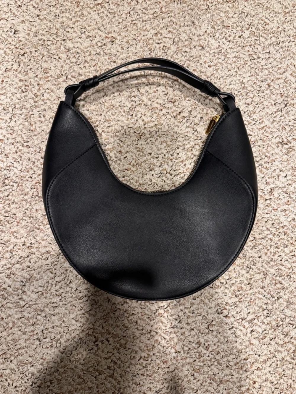 BCBGMaxAzria Classic Black Crescent Shoulder Bag - Women's Hobo - Faux Leather - Picture 1 of 3